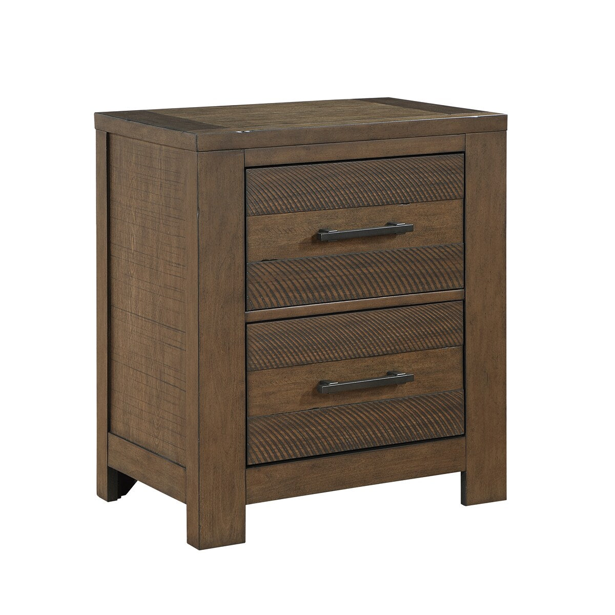 Nightstand of Bold Look Bedroom Furniture Black Handles
