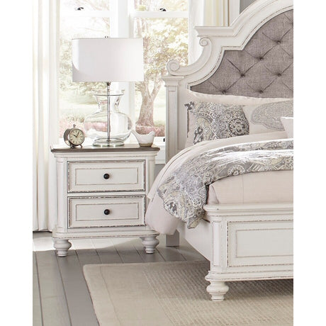 Nightstand of Drawers Black Knobs Traditional Design