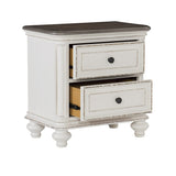 Nightstand of Drawers Black Knobs Traditional Design