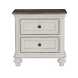 Nightstand of Drawers Black Knobs Traditional Design