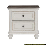 Nightstand of Drawers Black Knobs Traditional Design