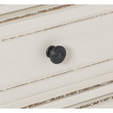 Nightstand of Drawers Black Knobs Traditional Design