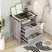 Nightstand with 2 Drawers and an open shelf, Wireless Charging with adjustable LED
