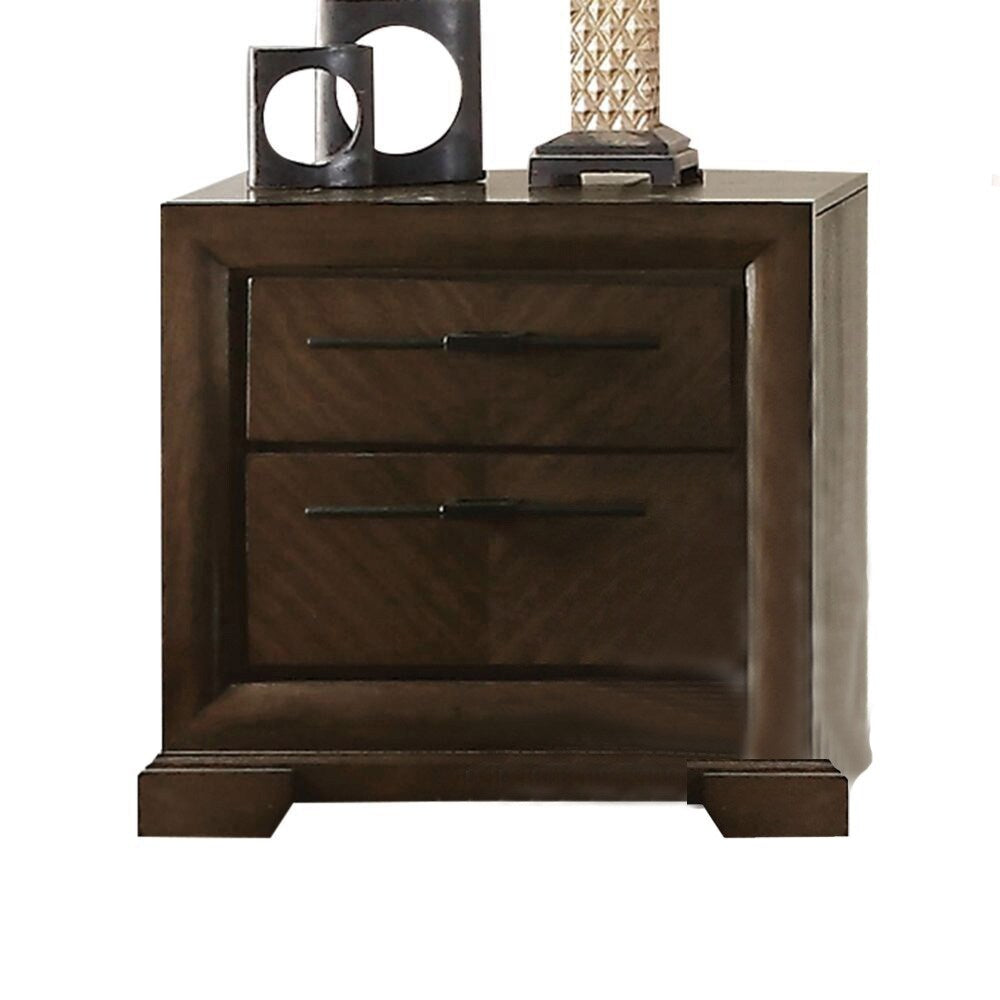 Nightstand with 2 Drawers in Tobacco