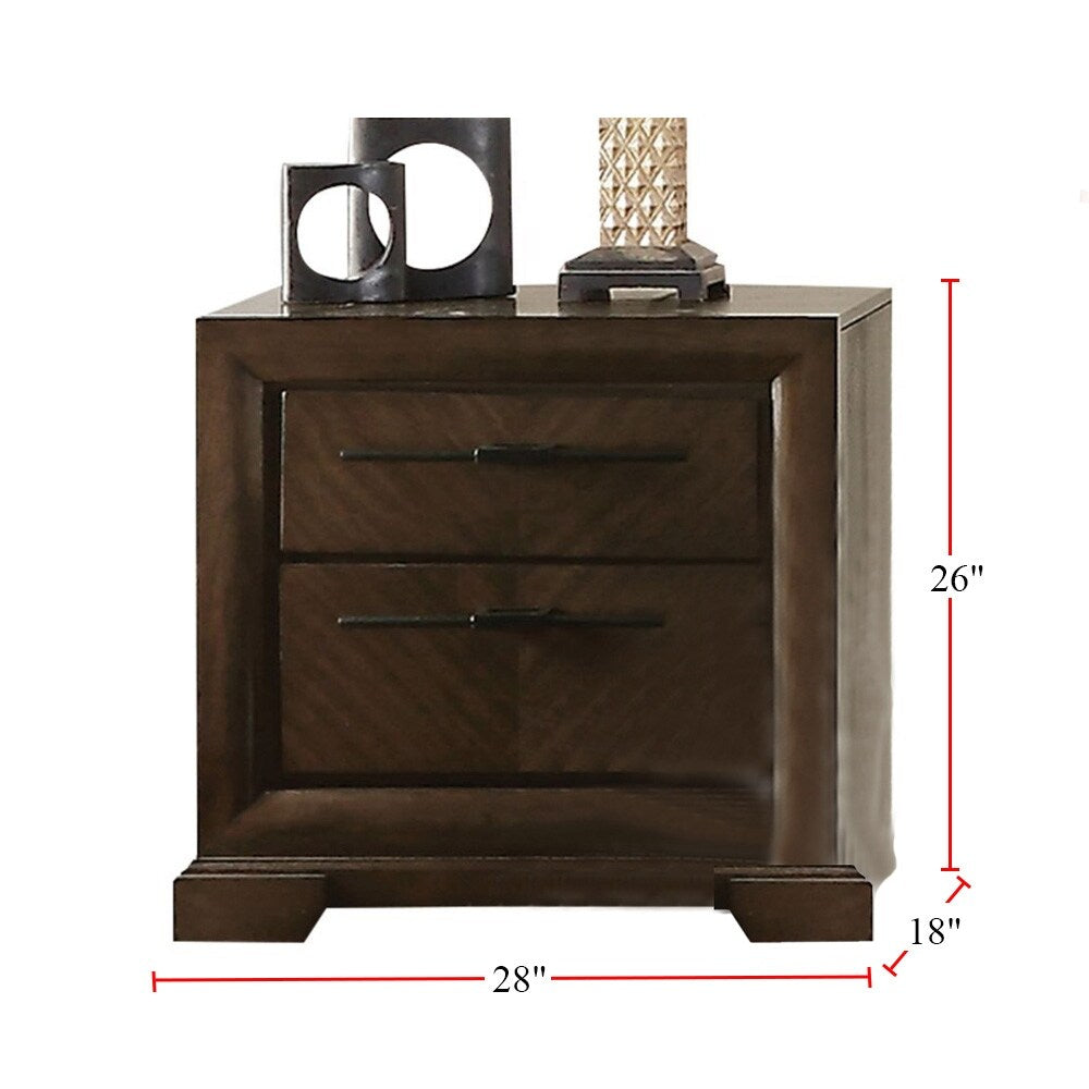 Nightstand with 2 Drawers in Tobacco