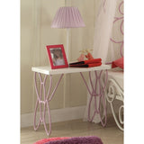Nightstand with Butterfly Design in White & Light Purple