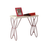 Nightstand with Butterfly Design in White & Light Purple