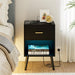 Nightstand with Charging Station and LED Lights
