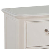 Nightstand with Crystal Like Metal Handles and Tapered Legs, White