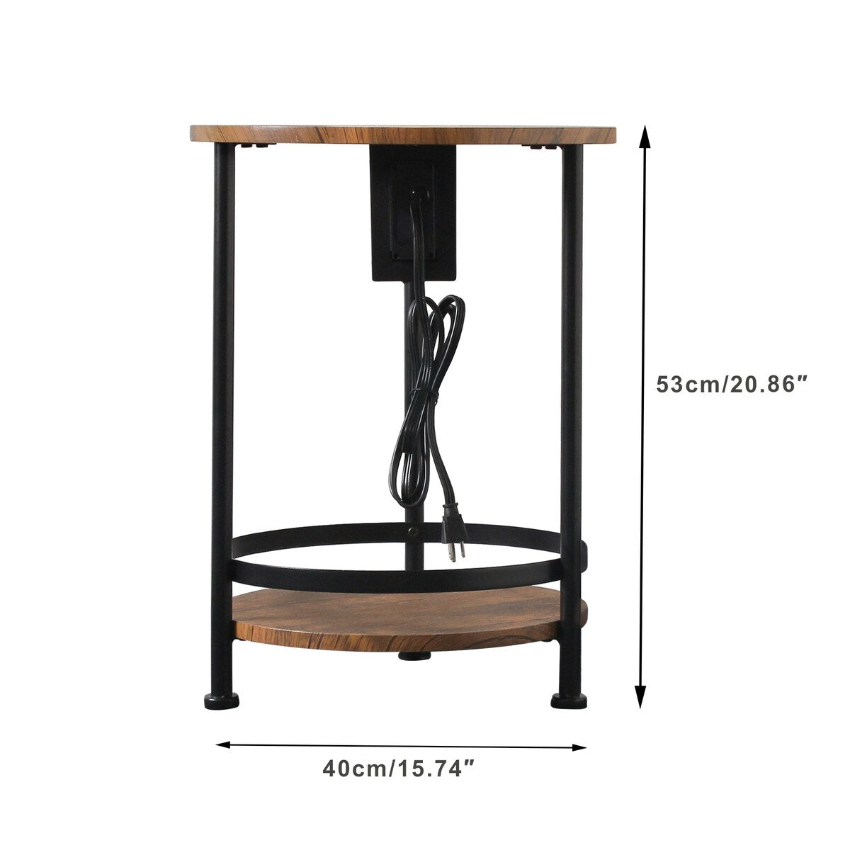 Nightstand with Steel Frame for Living Room and Bedroom