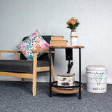 Nightstand with Steel Frame for Living Room and Bedroom