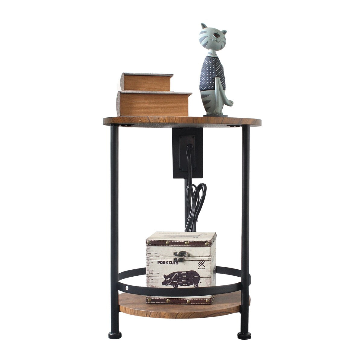 Nightstand with Steel Frame for Living Room and Bedroom