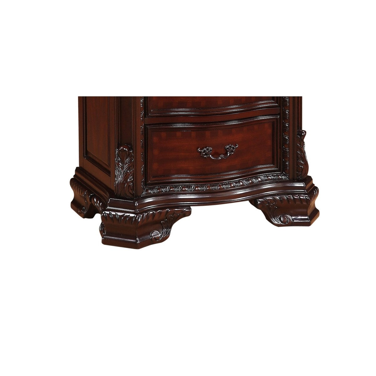 Nightstand with Three Storage Drawers Drawer Pulls Solid Wood