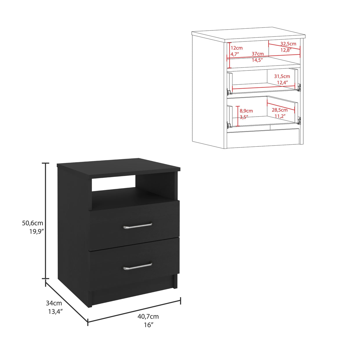 Nightstand with Two Drawers