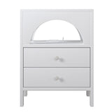 Nightstand with USB Charging Ports and LED Lights, 2 Drawers and Shelf