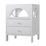 Nightstand with USB Charging Ports and LED Lights, 2 Drawers and Shelf
