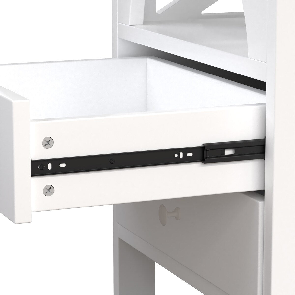 Nightstand with USB Charging Ports and LED Lights, 2 Drawers and Shelf