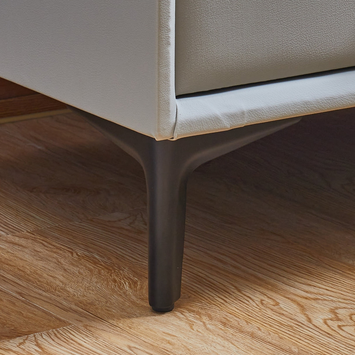 Nightstand, Modern Nightstand with 2 Drawers, Night Stand with PU Leather and Hardware Legs