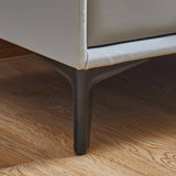 Nightstand, Modern Nightstand with 2 Drawers, Night Stand with PU Leather and Hardware Legs