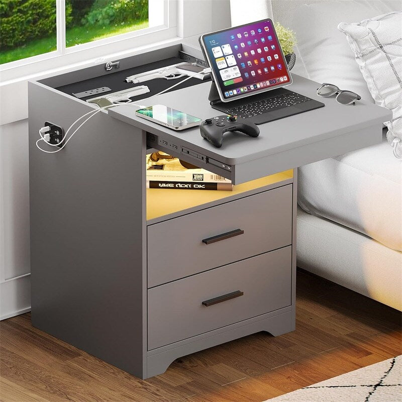 Nightstands with Lockable Gun Drawer