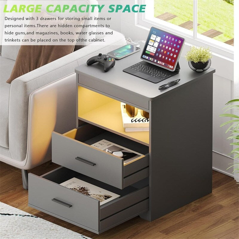 Nightstands with Lockable Gun Drawer