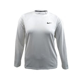 Nike Women's Plus Essential Long-Sleeve Hydro Rash Guard Swimsuit (1X, White)