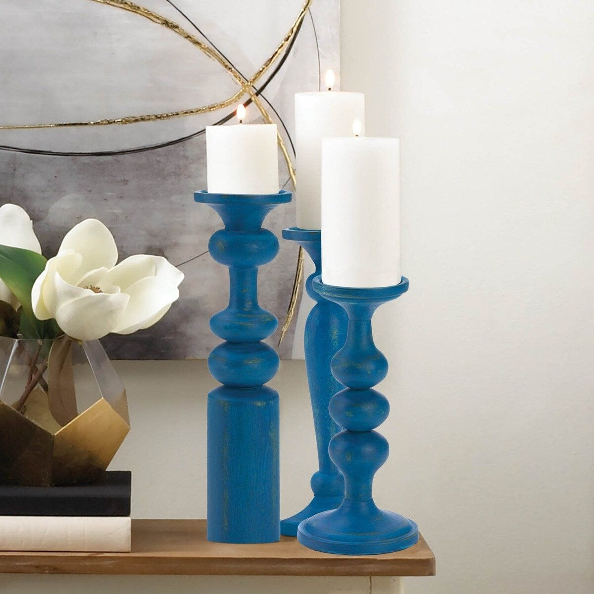 Nikki Chu Carmona Blue Artisan Candleholder
