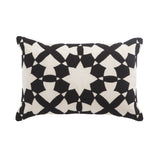 Nikki Chu Casino Black/Ivory Geometric Down Throw Pillow 16X24 inch