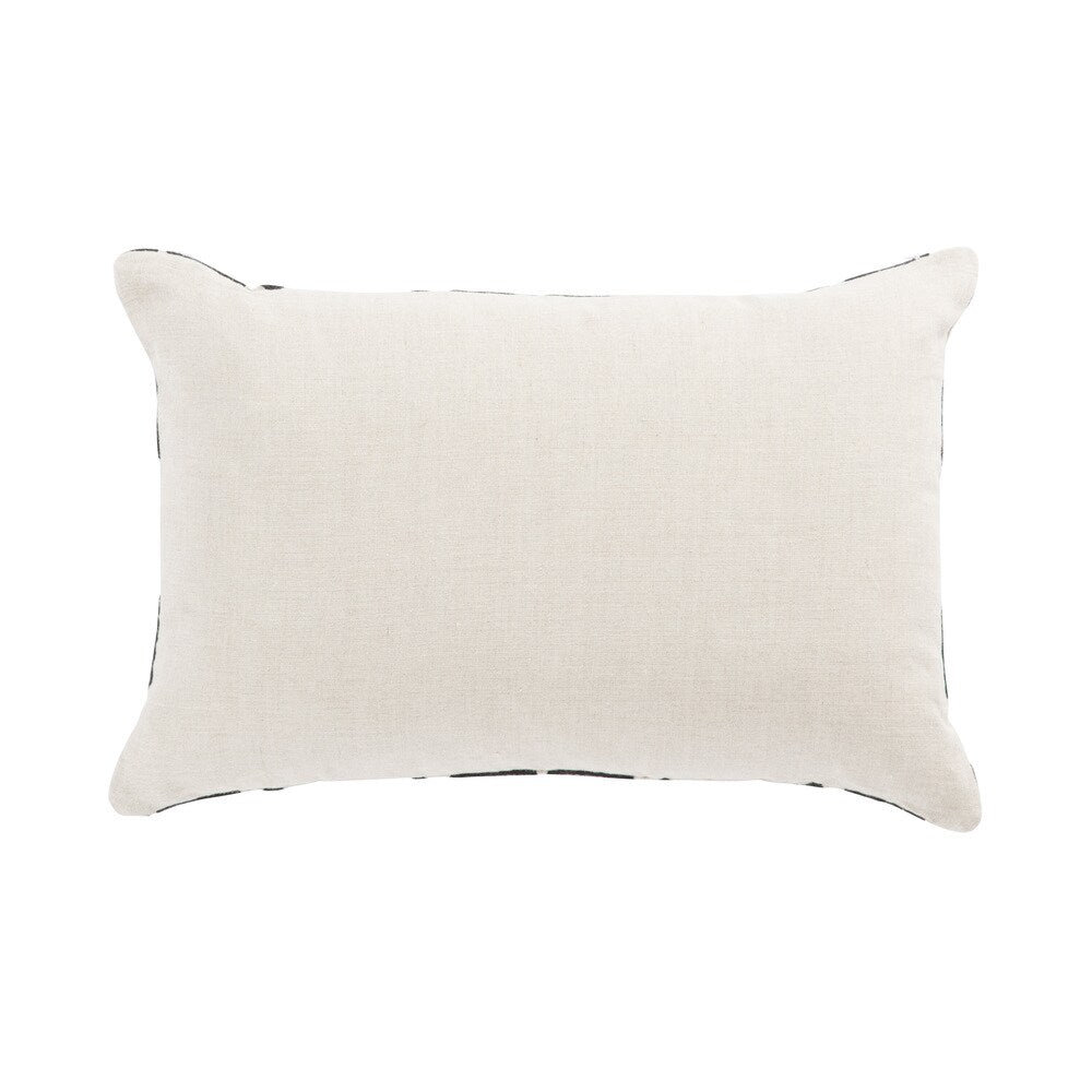 Nikki Chu Casino Black/Ivory Geometric Down Throw Pillow 16X24 inch