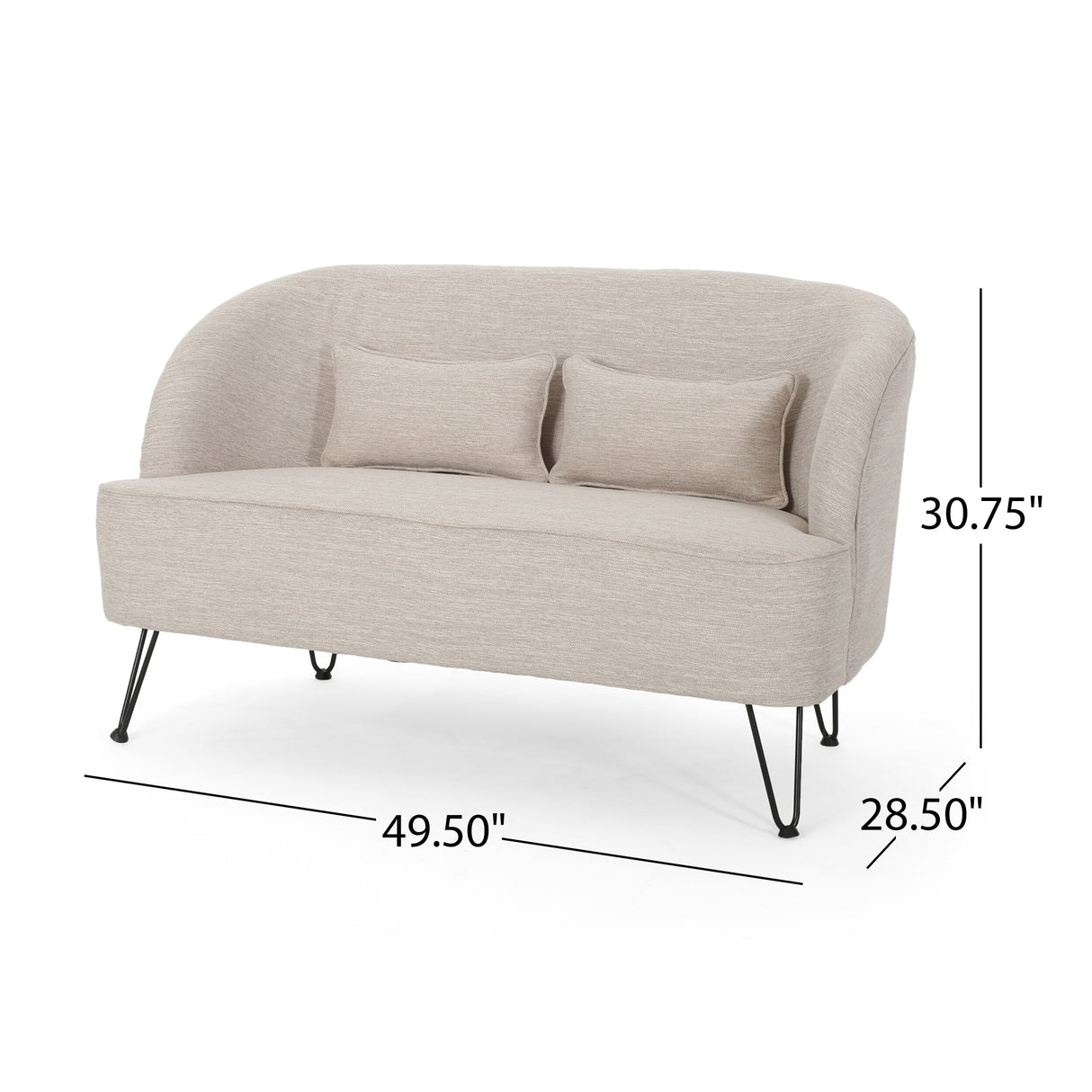 Nilton Modern Fabric Loveseat by Christopher Knight Home