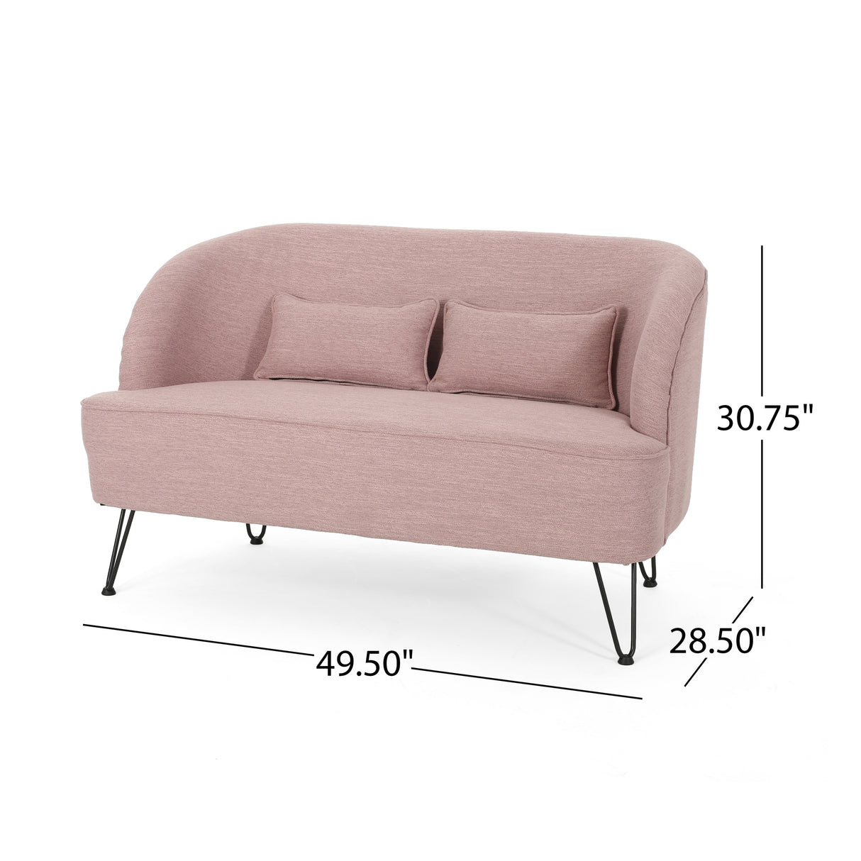 Nilton Modern Fabric Loveseat by Christopher Knight Home