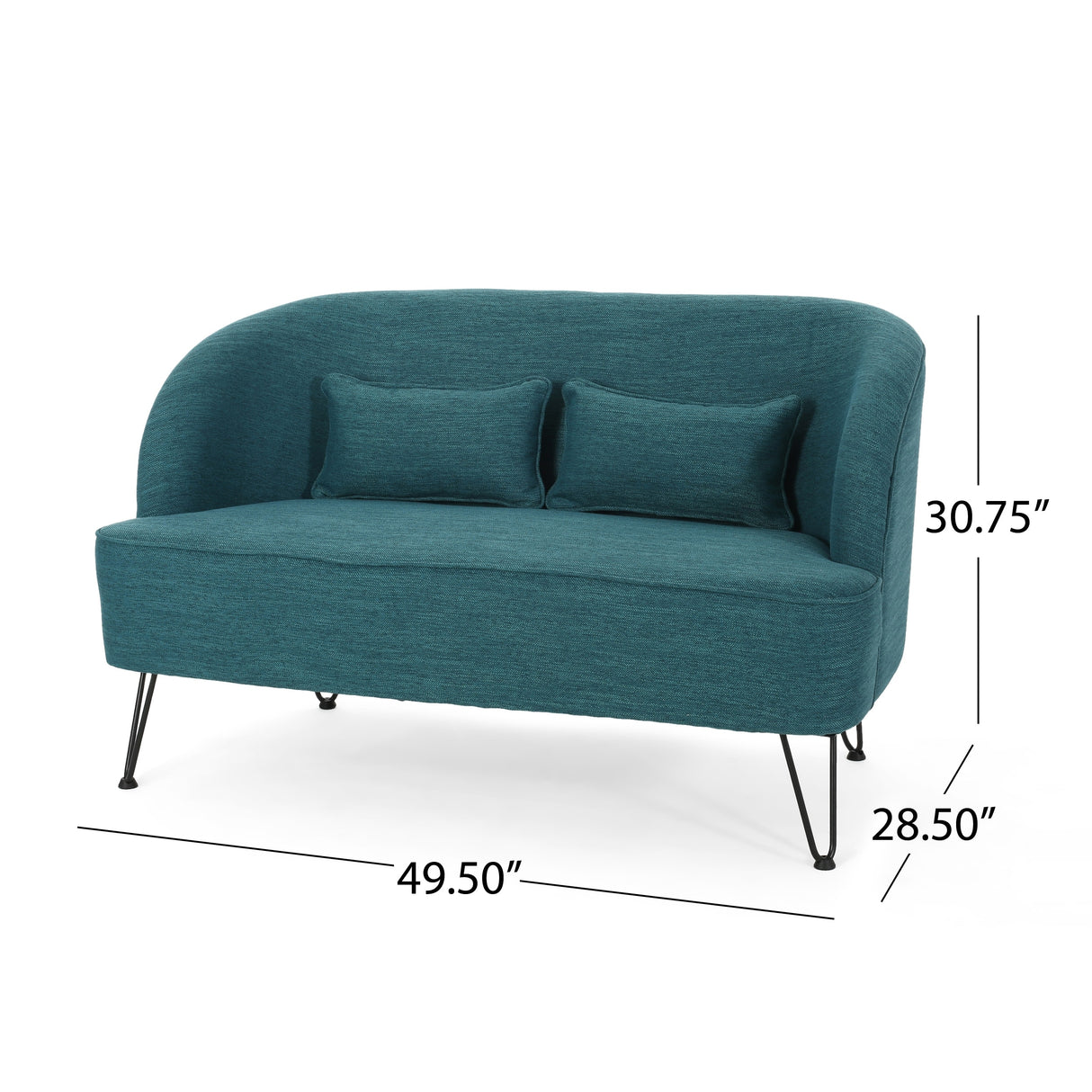 Nilton Modern Fabric Loveseat by Christopher Knight Home