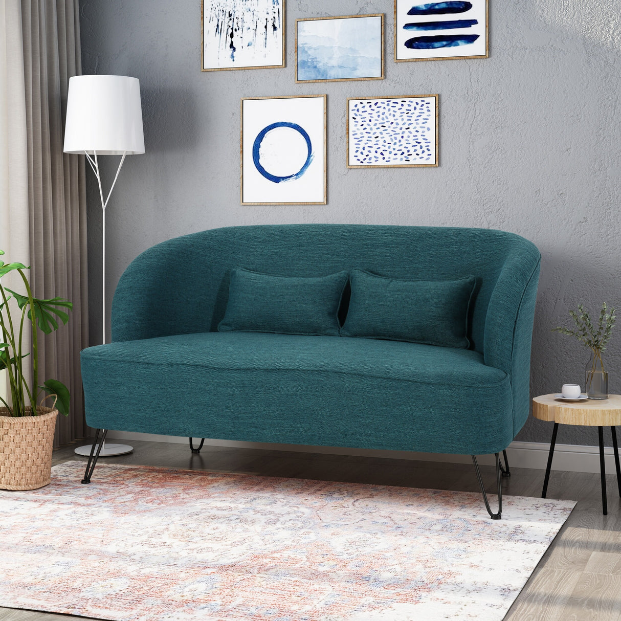 Nilton Modern Fabric Loveseat by Christopher Knight Home