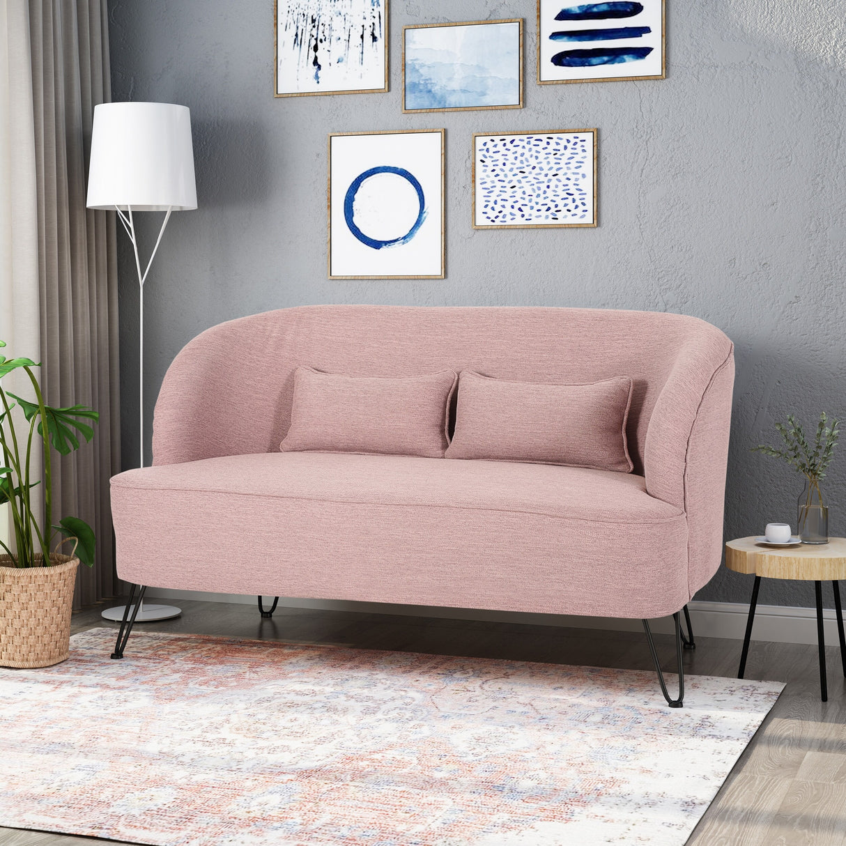 Nilton Modern Fabric Loveseat by Christopher Knight Home