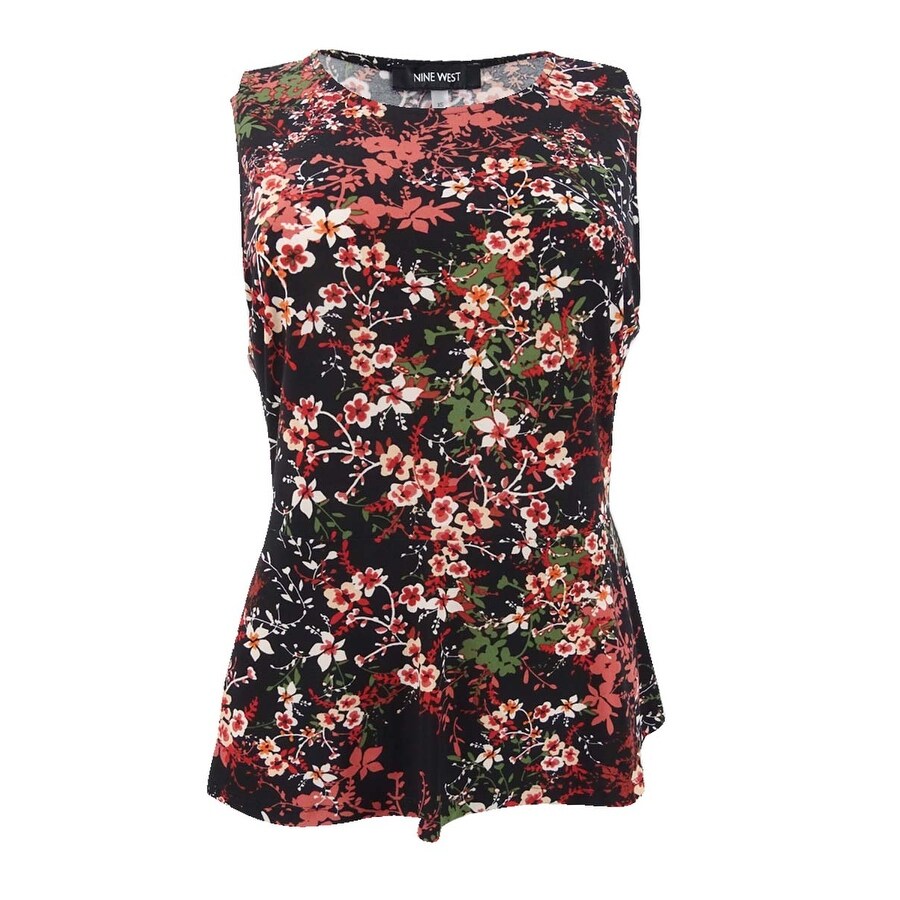 Nine West Women's Printed Peplum Shell