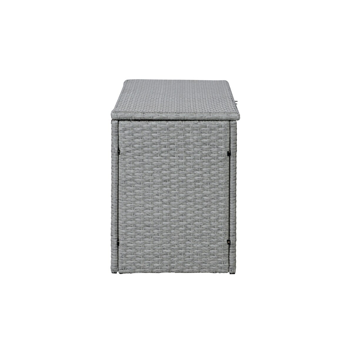 happimess Nino 47.24" Modern Minimalist Outdoor Faux Wicker Deck and Patio Storage Box