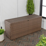 happimess Nino 47.24" Modern Minimalist Outdoor Faux Wicker Deck and Patio Storage Box