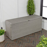 happimess Nino 47.24" Modern Minimalist Outdoor Faux Wicker Deck and Patio Storage Box
