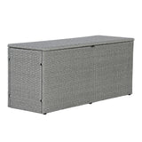 happimess Nino 47.24" Modern Minimalist Outdoor Faux Wicker Deck and Patio Storage Box