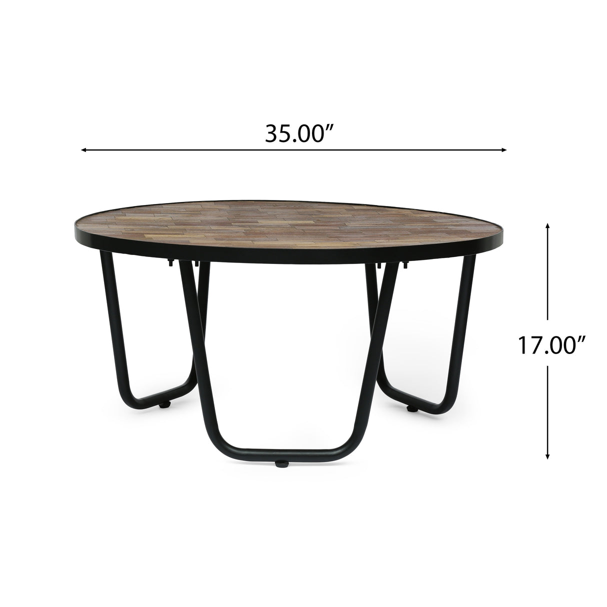 Nita Modern Industrial Handcrafted Wooden Coffee Table by Christopher Knight Home - 35.00" L x 35.00" W x 17.00" H