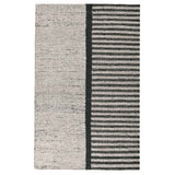 Nitt 8 x 10 Large Handwoven Jute Wool Area Rug, Asymmetrical, Brown, Black - 8 x 10