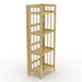 No Assembly Folding Four Shelf Bookcase (16 Inches Wide)