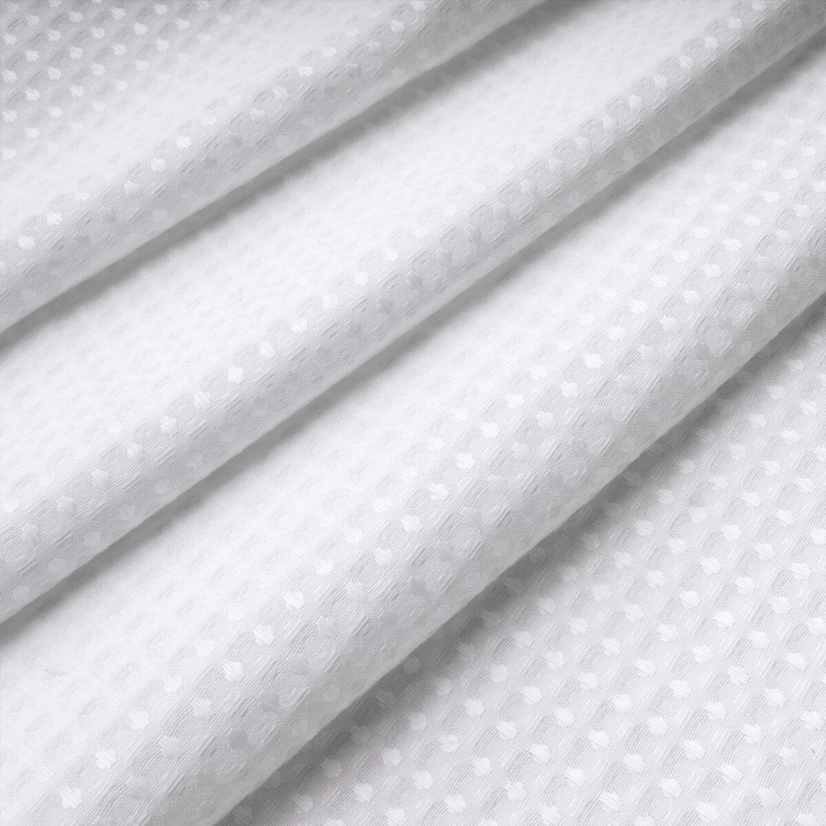 No Hooks Required Waffle Weave Shower Curtain with Snap in Liner Hotel
