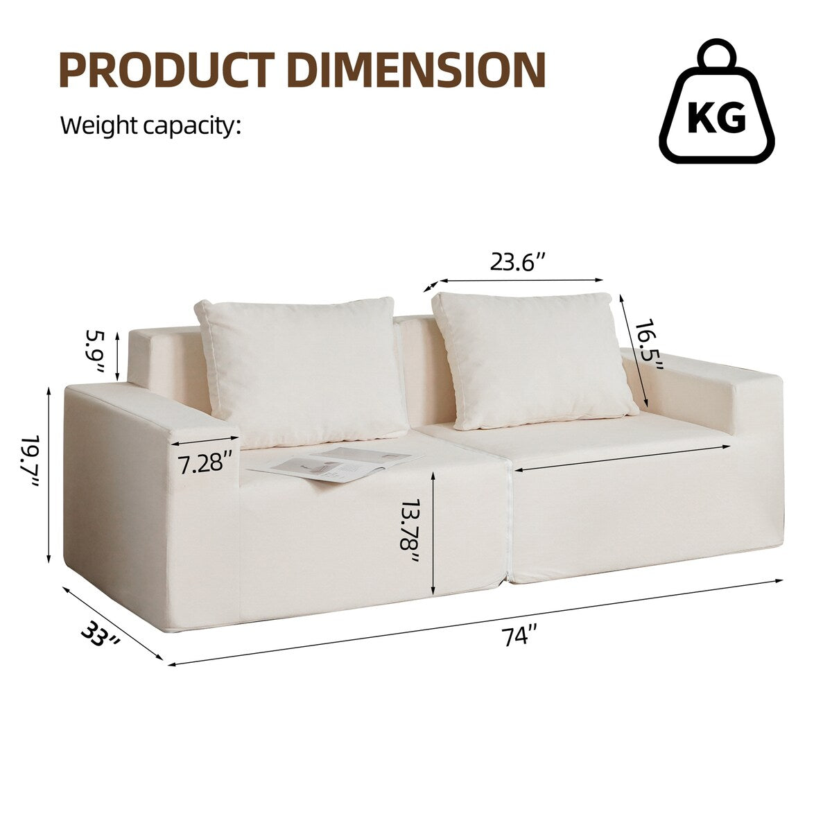 No Installation&Convertible Living room foam sofa