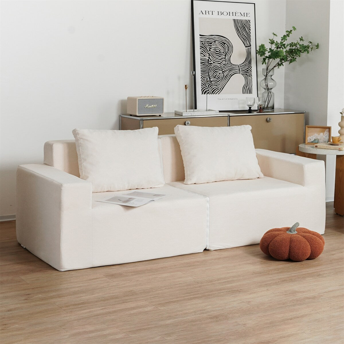 No Installation&Convertible Living room foam sofa
