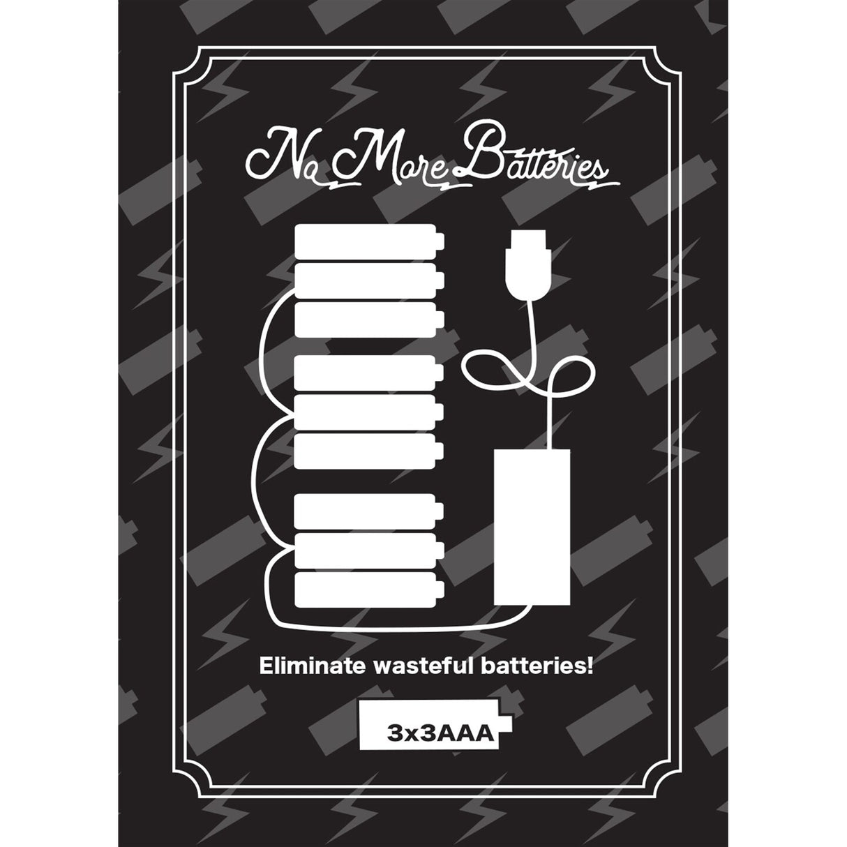 No More Batteries 3 AAA Replacement w/ 3 to 1 Connector (Set of 2)