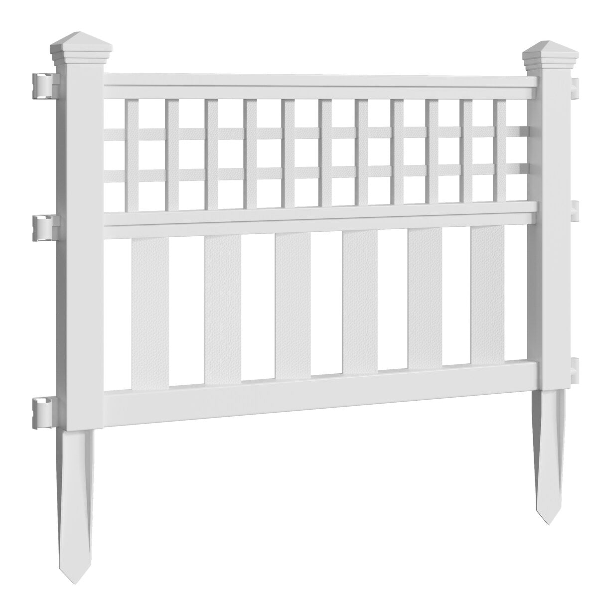 No-dig White Plastic Fencing Set Of 10