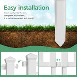 No-dig White Plastic Fencing Set Of 10