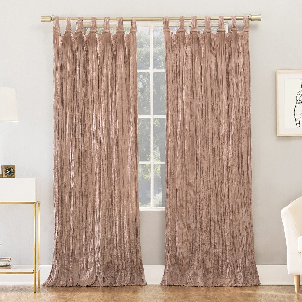 No. 918 Distressed Velvet Tab Top Curtain Panel - 50 x 95