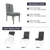 No. 918 Sparta 2-pack Houndstooth Textured Stretch Fit Elastic Dining Chair Cover Pair - 28" x 39"